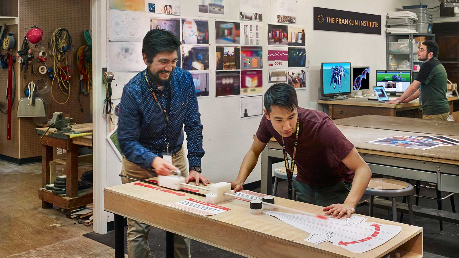 A Drexel student on a Co-Op at the Franklin Institute