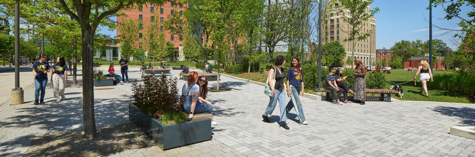 drexel students outside on race street