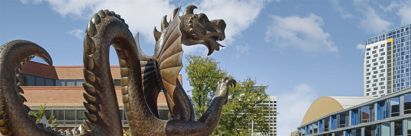Drexel Dragon Statue