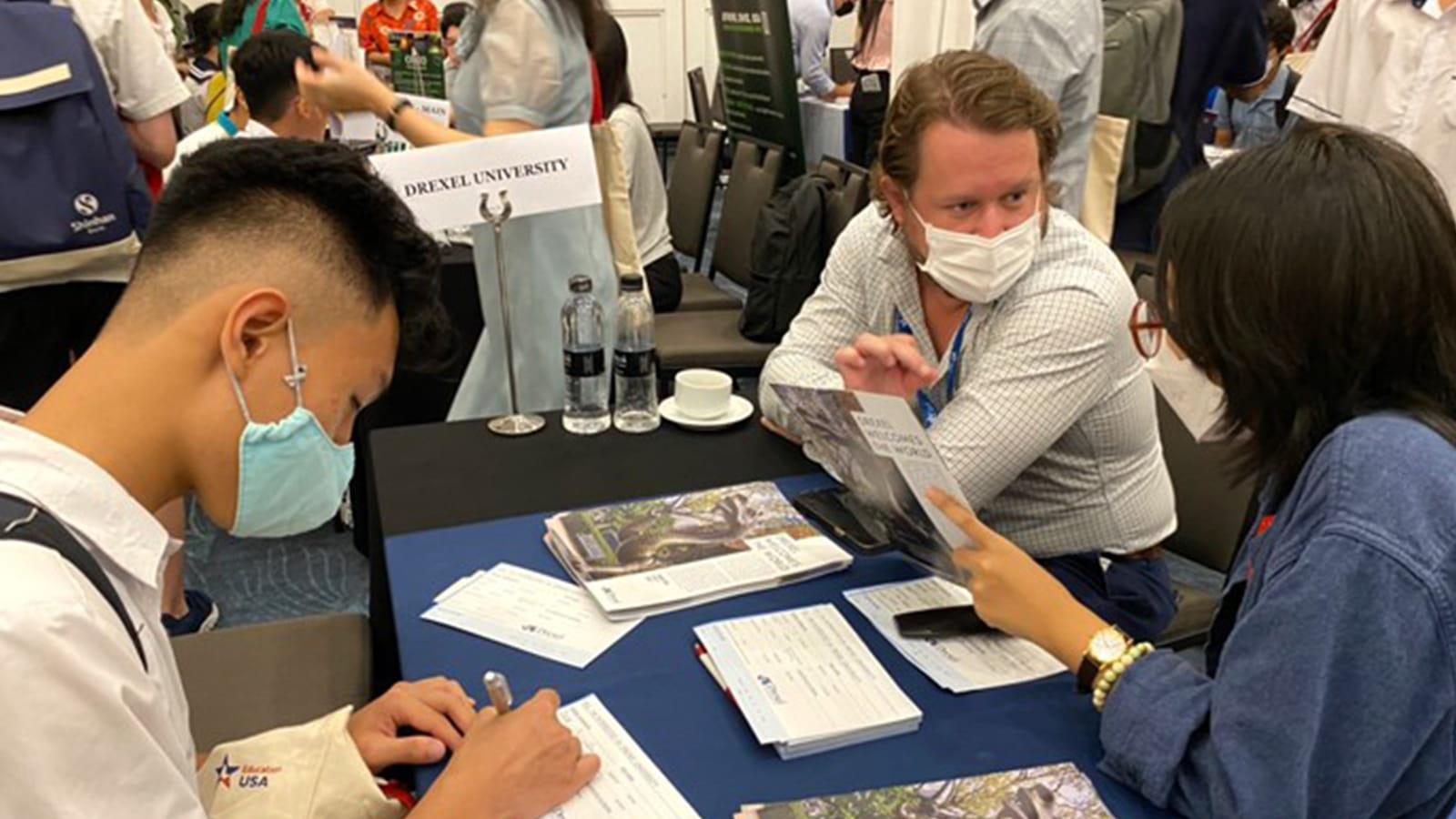 Drexel Admissions Rep at a conference