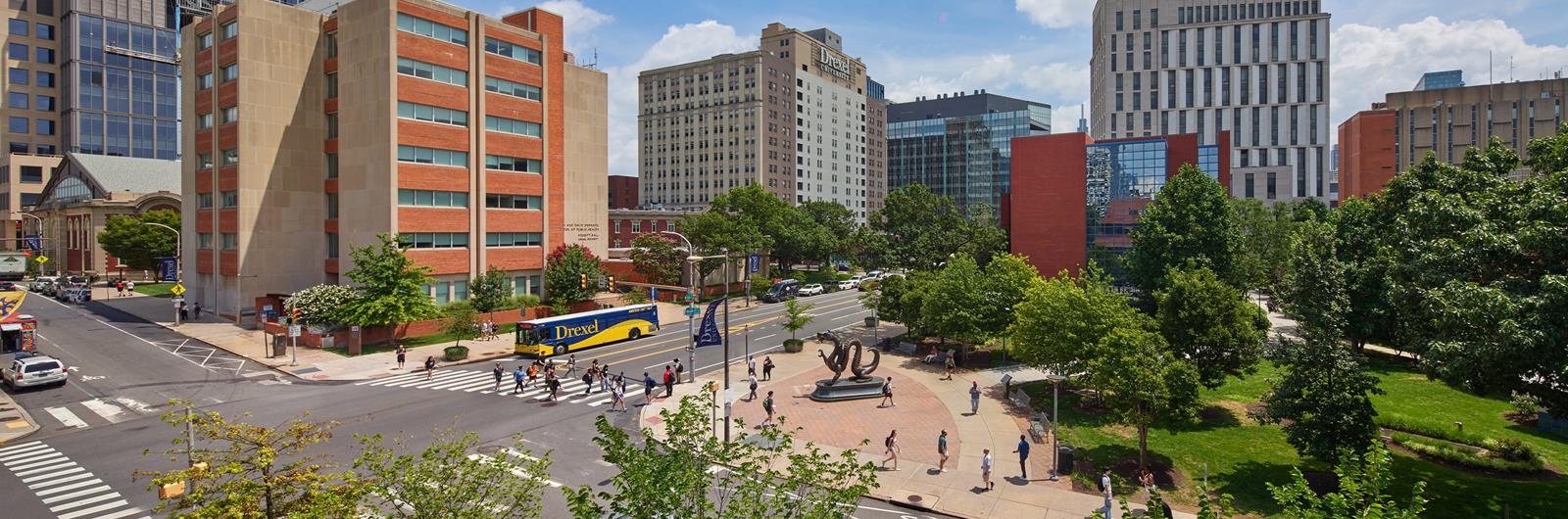 aerial view of Drexel campus