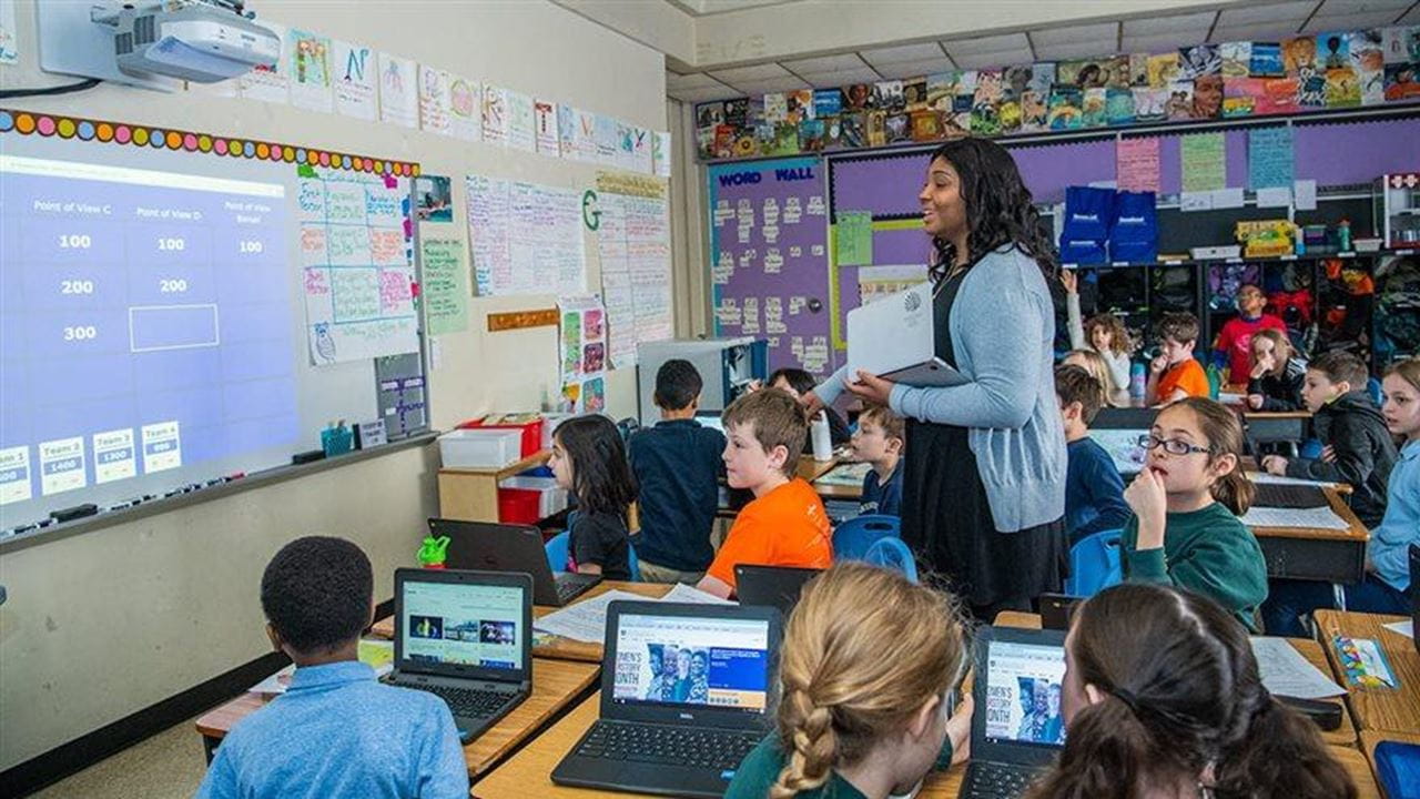 Teacher in a classroom