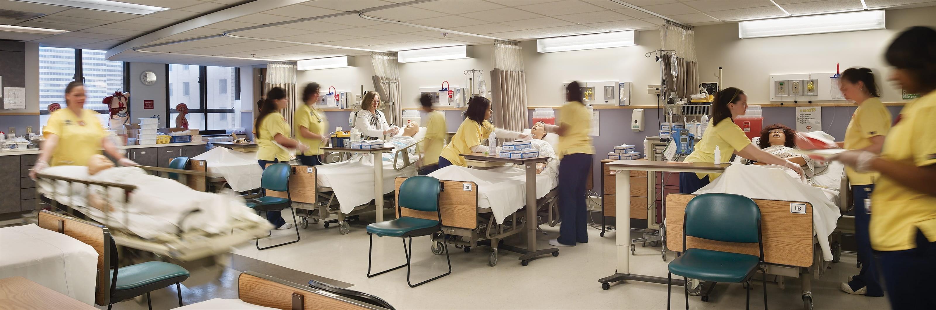 Nursing Students in hospital simulation