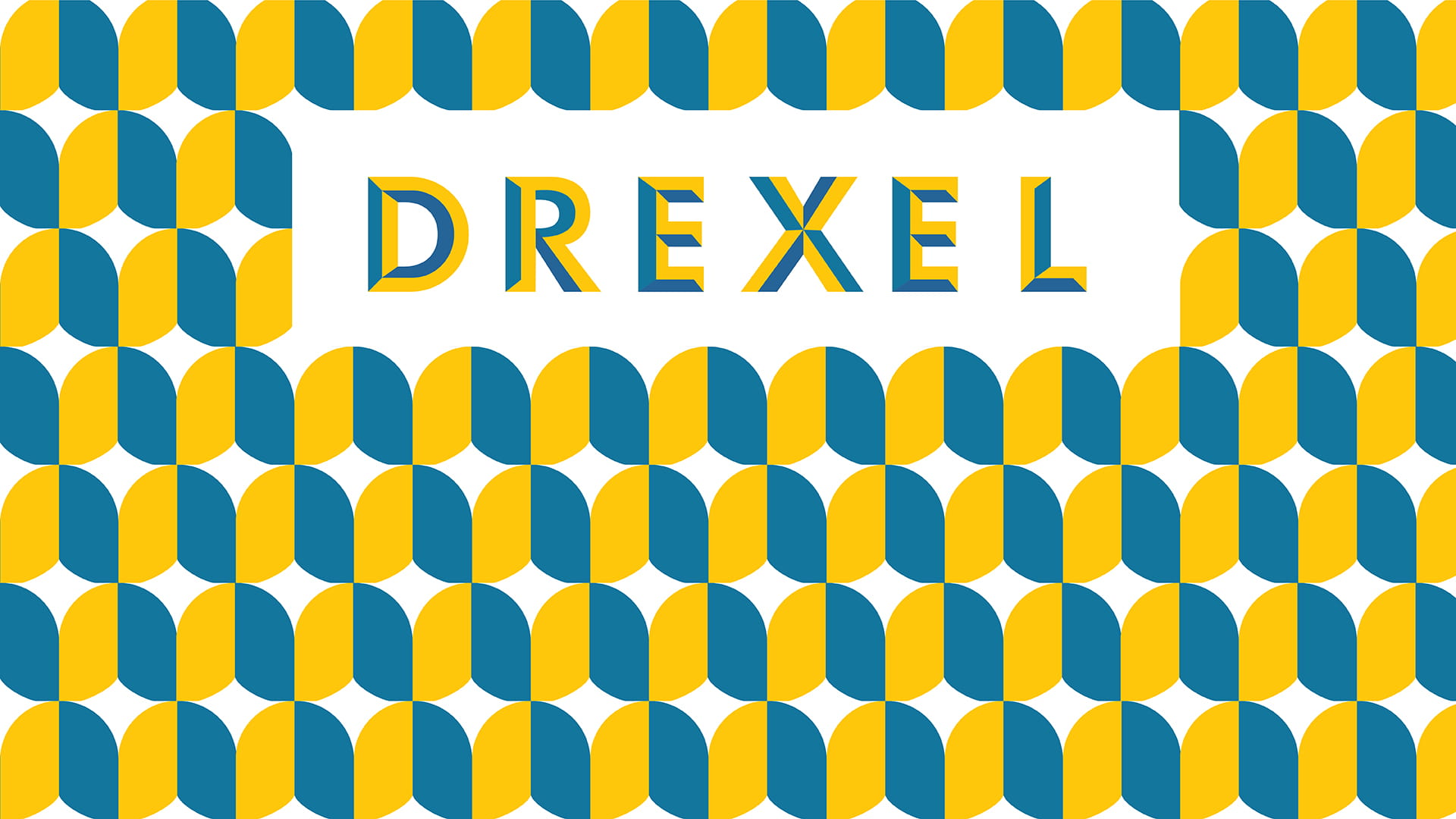 Dragon scales graphical design with the word 'Drexel.'