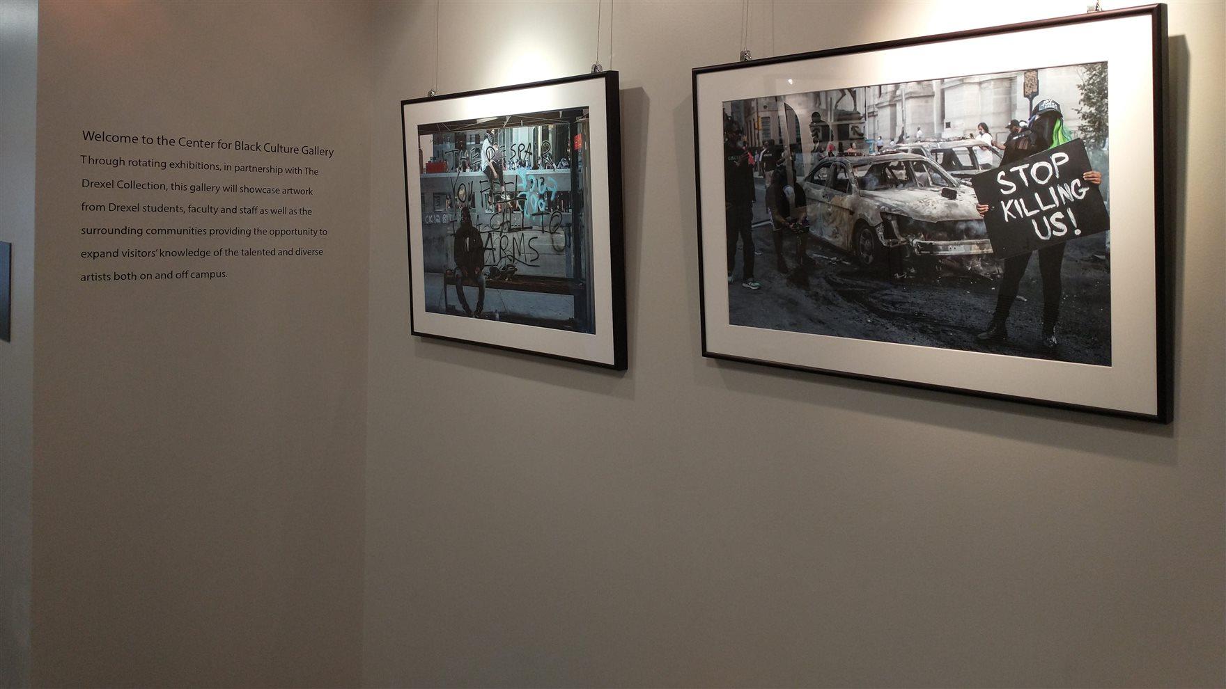 The interior of the Center for Black Culture Gallery with Nick Guzzo&#39;s photographs on display. 