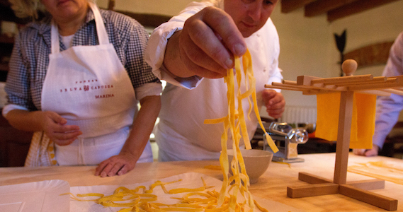 Men making pasta