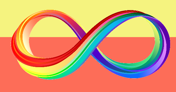 image of an infinity symbol with multi colors like a rainbow