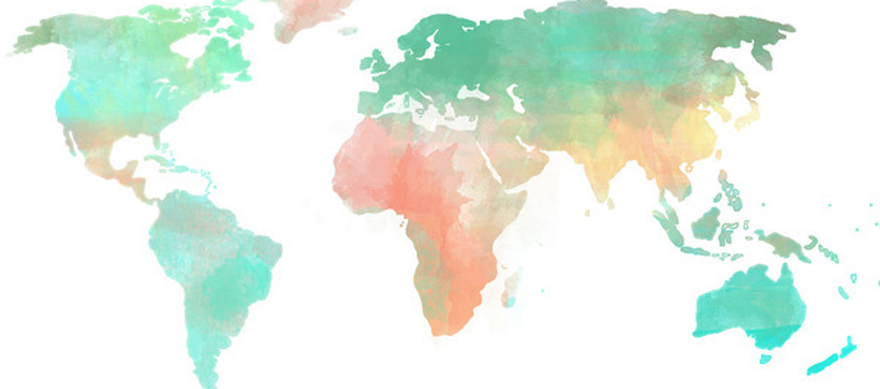 World Map in Watercolor