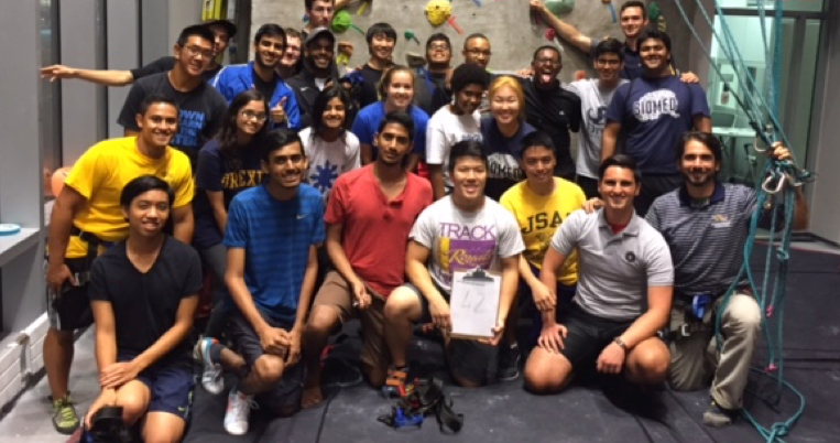Drexel Biomed BLC Group Photo Rock wall 2015