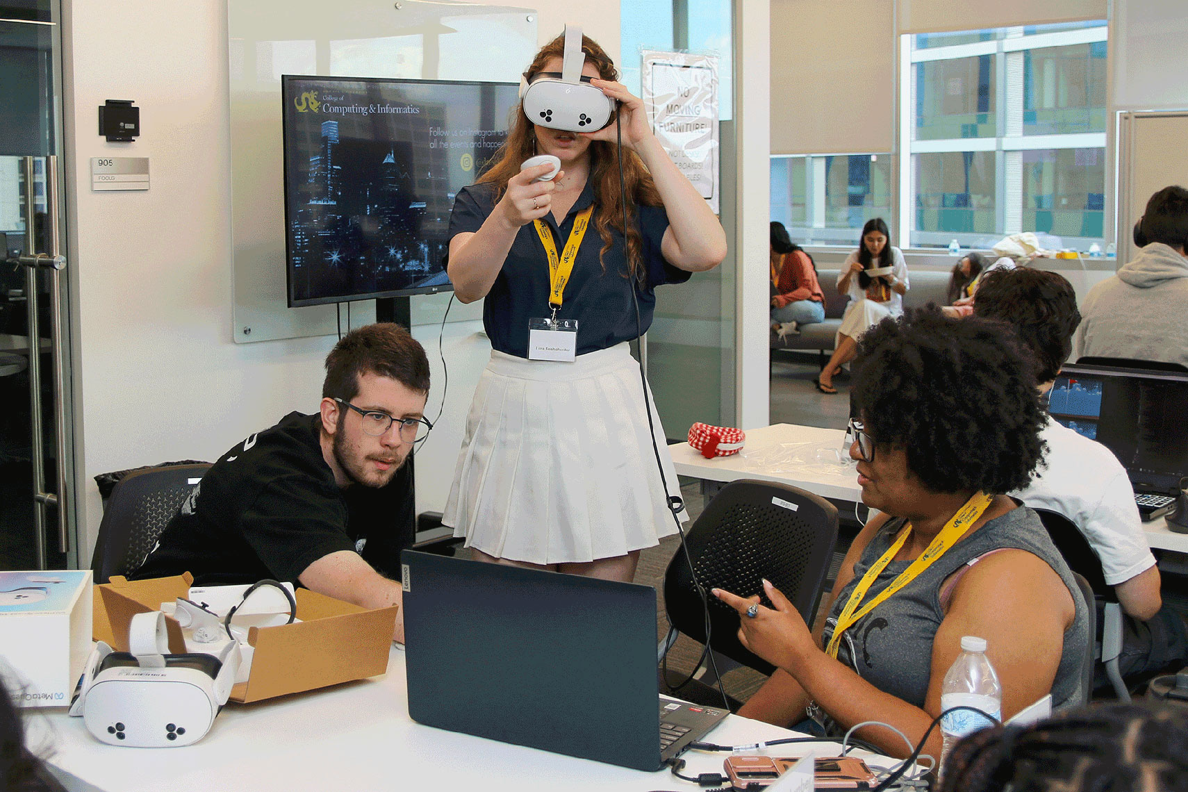 Drexel Digital Development Camp participants working on a project.
