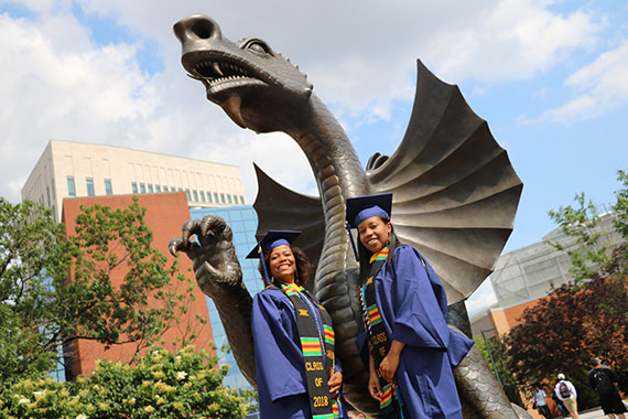CCI student Gerri Young and her daughter, Candace Young (College of Engineering), will be graduating together at Drexel's 2018 commencement ceremony. 