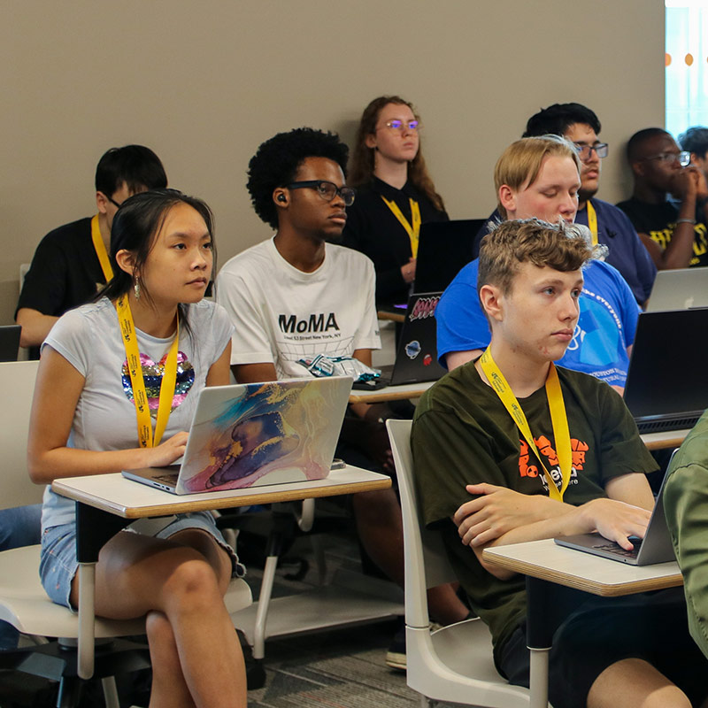 Students sitting in a classroom