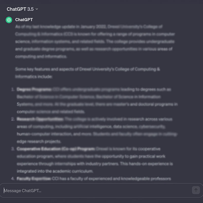 Image of text in ChatGPT interface