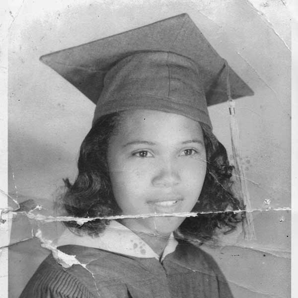 Barbara Johns in a high school graduation photo from 1952. Credit via Moton Museum
