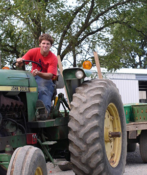 Ed Reybitz on a tractor
