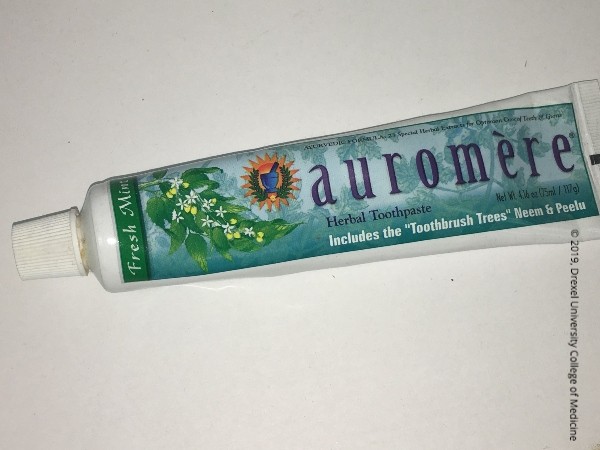Drexel Toxicology Image Library - Auromere Toothpaste