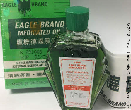 Drexel Toxicology Image Library - Herbal Medicated Oil (w/ menthol and methyl salicylate)