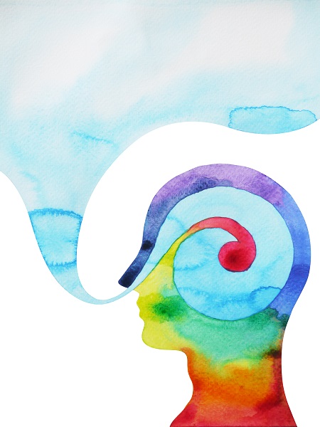 Multi-colored mindfulness illustration