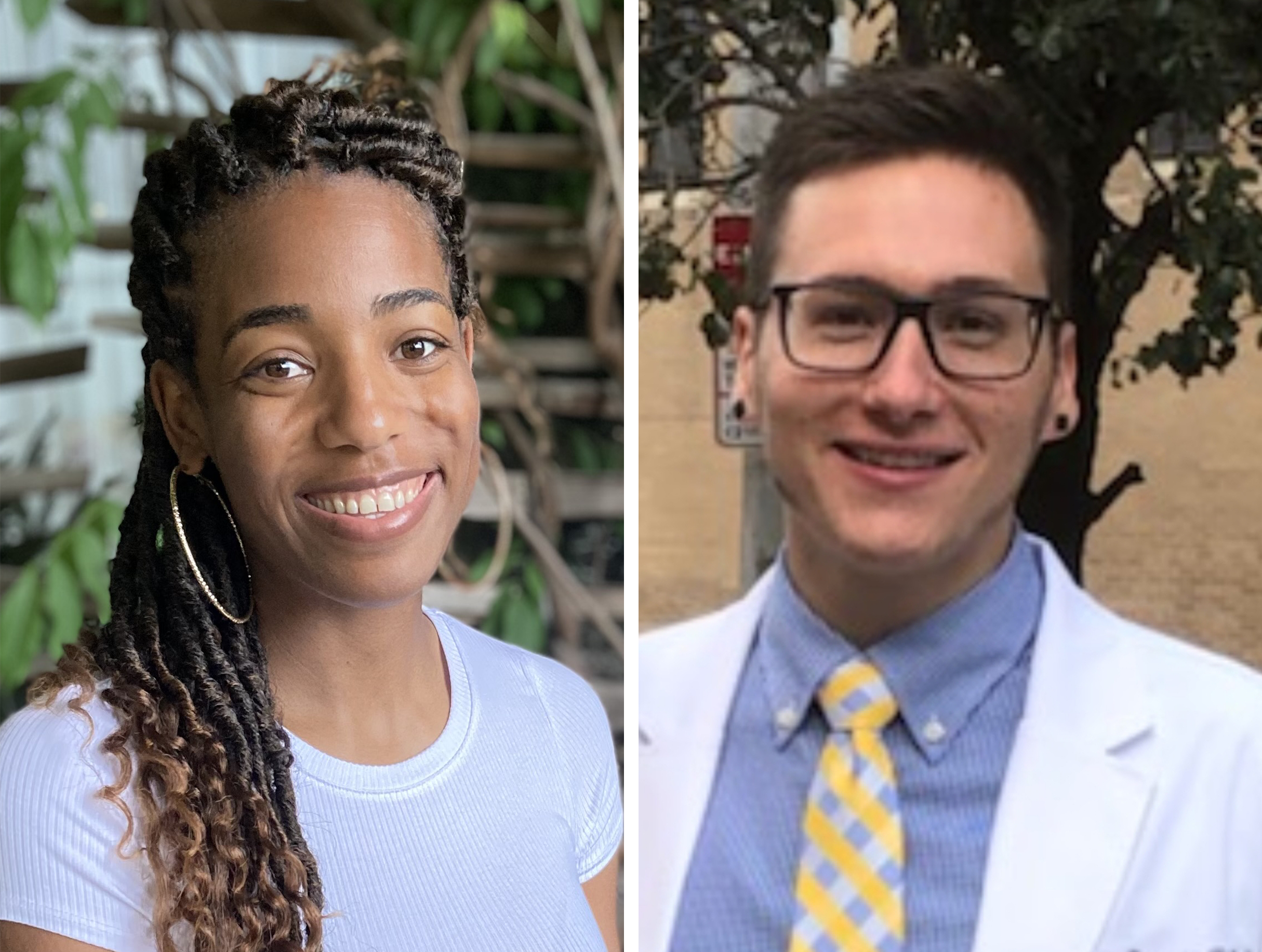 side by side headshots of PA students Patrice Farquharson and Dominic Bogucki