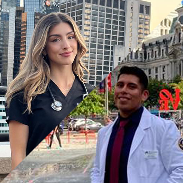 split photo of PA Students Cassie Job and Jose Cuadro