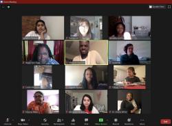 Zoom screenshot of students