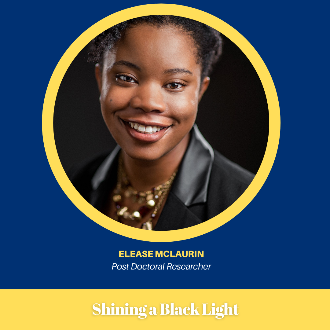 Elease headshot in a Shining a Black Light Frame