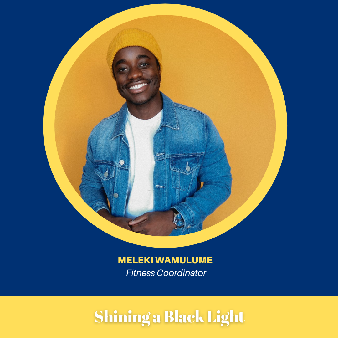 Meleki's headshot in Shining a Black Light Frame