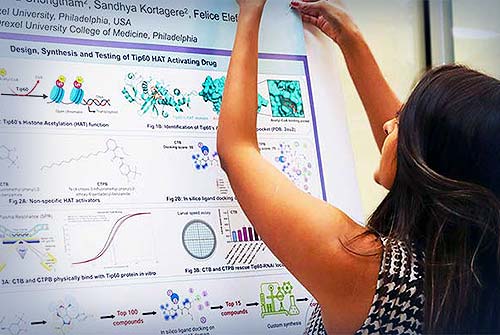 Akanksha Bhatnagar completed her PhD in Biology in 2023. Akanksha co-led an interdisciplinary research team at Drexel that shed light on the novel role of the Tip60 enzyme in genetic disruptions that cause Alzheimer’s disease.