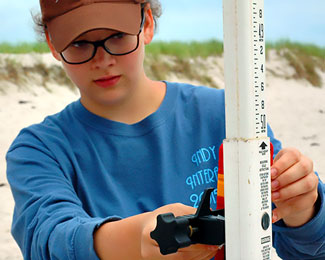 drexel student conducting field work at barnegat bay