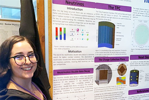 Physics doctoral student Ariella Atencia received a prestigious Department of Energy award that will help her to advance her doctoral thesis.