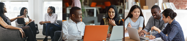 Diverse professionals collaborating