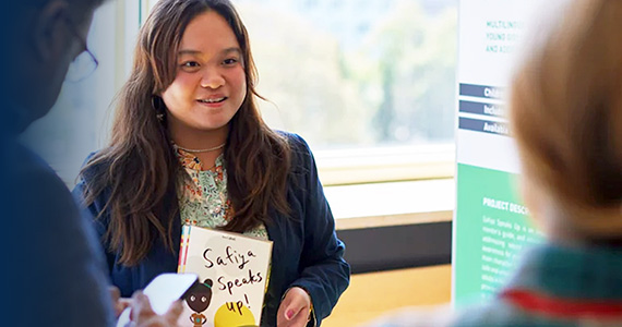 In 2025, Drexel student Allison Choong, BA CJS and Sociology, ’28 presented Safiya Speaks Up, a children’s book and educational initiative that advocates for the rights of young girls, at the 2025 Global Solutions Summit in Berlin, Germany.