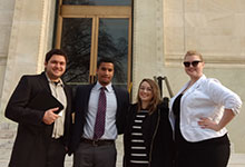 STS Graduate Students Dalton George ’17, Jason Ludwig ’17, Kristy Birchard ’17, and Janine Bower ’18 at STGlobal. 