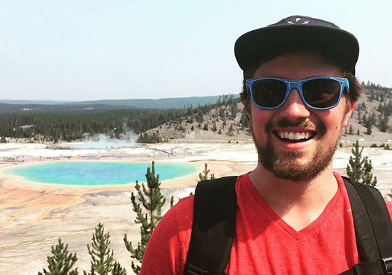Drexel Biodiversity, Earth and Environmental Science Student Nick Barber in Yellowstone National Park