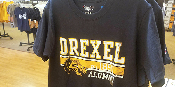 Drexel Alumni t-shirt for sale in the Drexel Bookstore
