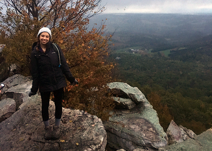 Anika Arose, trip leader for Weekend Warriors (student-run outdoor club at Drexel)