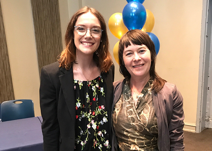 Halleli Zacher and Mary Ebeling, PhD, at 2019 CoAS Honor’s Day