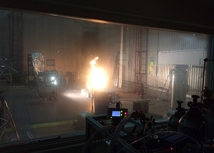A controlled burn experiment at the Missoula Fire Sciences Lab in 2016