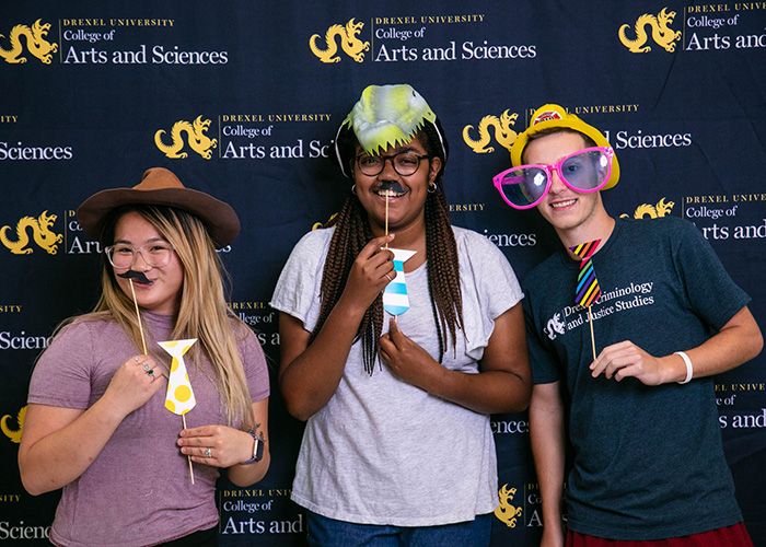 Drexel CoAS Students Having Fun in Photo Booth