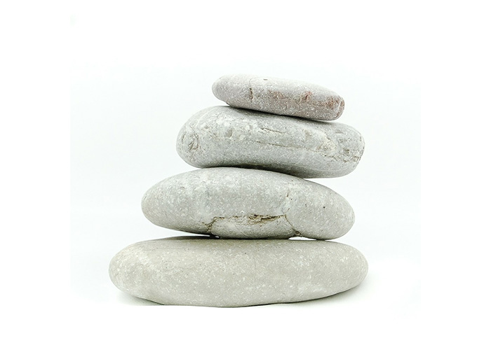 White stones stacked on top of each other