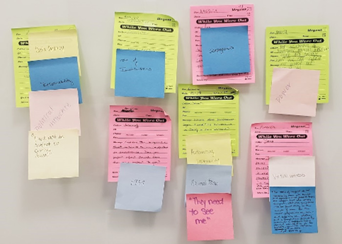 Using ‘While You Were Out’ notes (a twilight technology) to build stories.