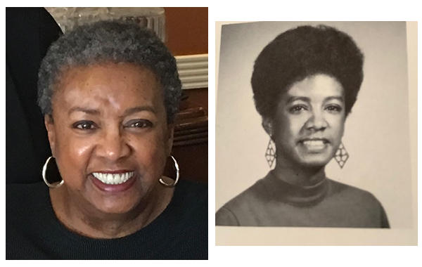 Current photo of Carole Gardner Dodson next to 1971 yearbook photo 