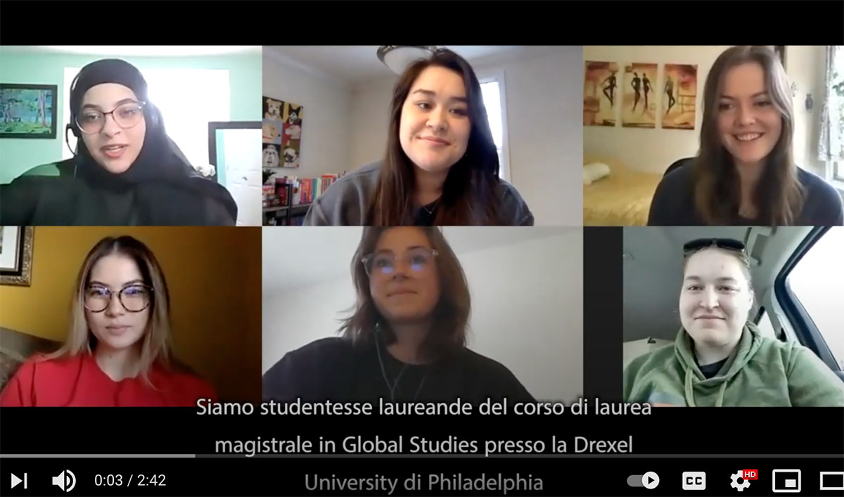 A screenshot of six students on Zoom