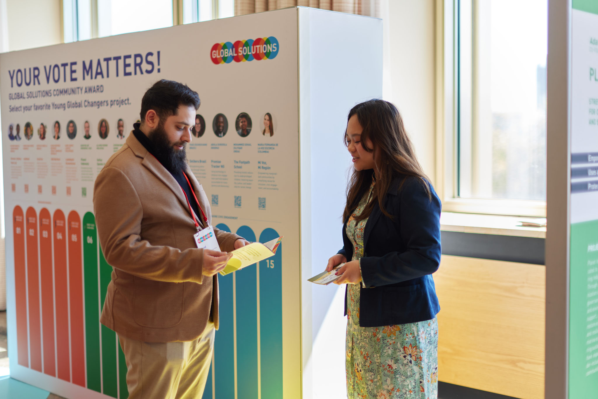 Allison Choong (right) presents at Global Solutions Summit