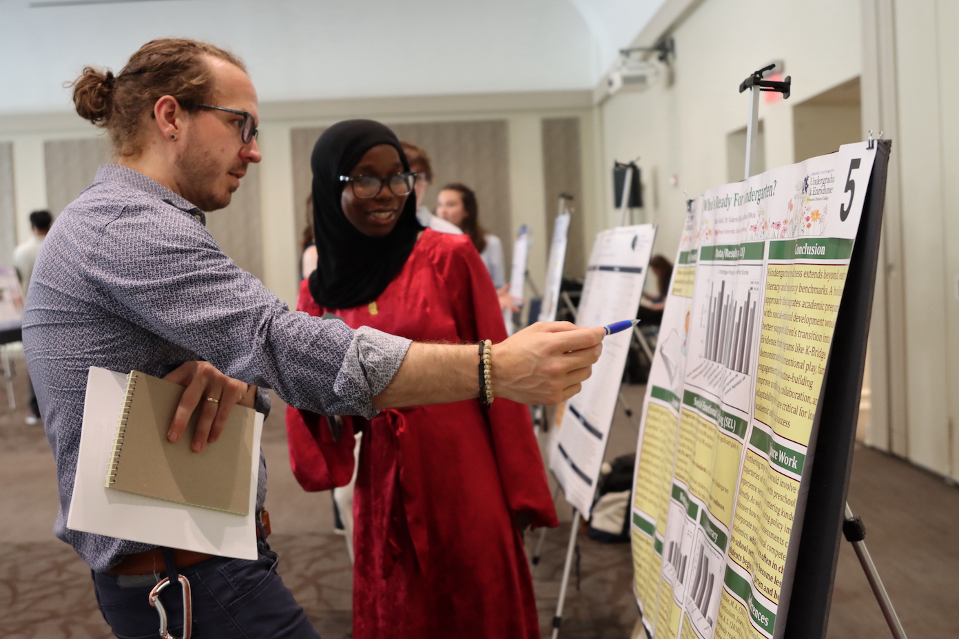 Students shared posters at Research Day