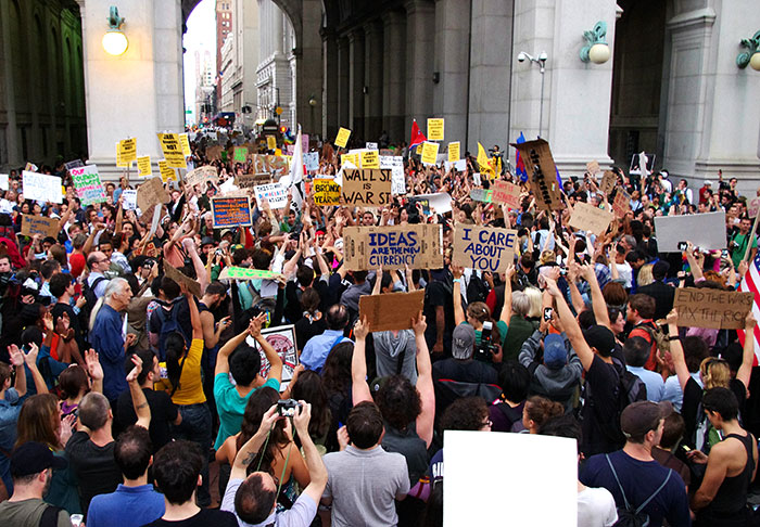 Protest in front of Wall Street