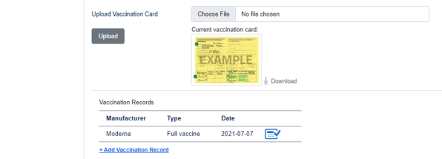 Screengrab of Drexel Health Checker vaccine photo upload