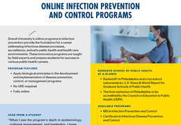 Thumbnail image of flyer about Dornsife School of Public Health Online Infection Prevention and Control Programs