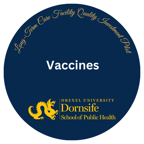 Drexel Dornsife digital badge for earning the Vaccines Micro-Credential