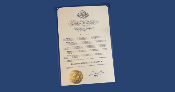 image of official commendation from New York State